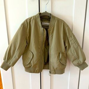 Zara boys green bomber jacket size 18-24 mos used good condition